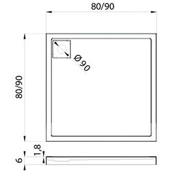 Cadita dus New Trendy Lido B-0272 90x90x6 (White) Thumb