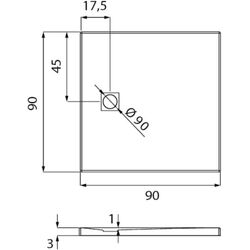 Cadita de dus New Trendy Mori B-0402 90x90x3 (Black) Thumb