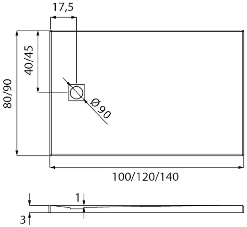 Cadita dus New Trendy Mori B-0406 120x90x3 (Black)