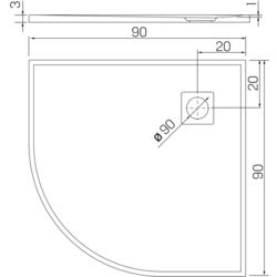 Cadita pentru dus New Trendy Mori B-0474 90x90x3.5 (Black) Thumb