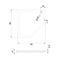 Cadita de dus New Trendy New Azura B-0365 90x90x6 (White) Thumb