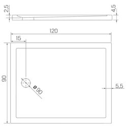 Cadita de dus New Trendy New Cantare B-0429 120x90x4.5 (White) Thumb