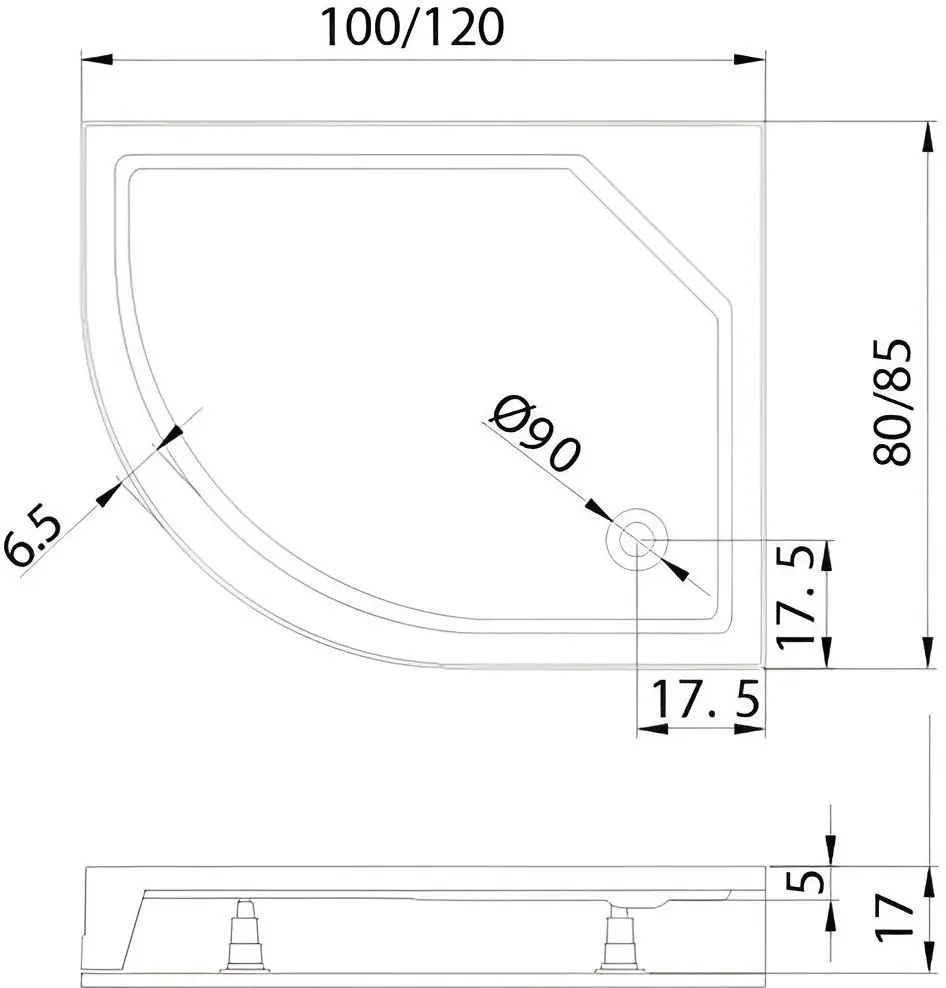 Душевой поддон New Trendy New Maxima B-0285 120x85x17 (White)