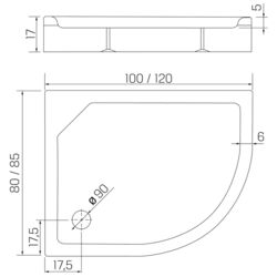 Cadita de dus New Trendy New Maxima B-0341 120x85x17 Right (White) Thumb