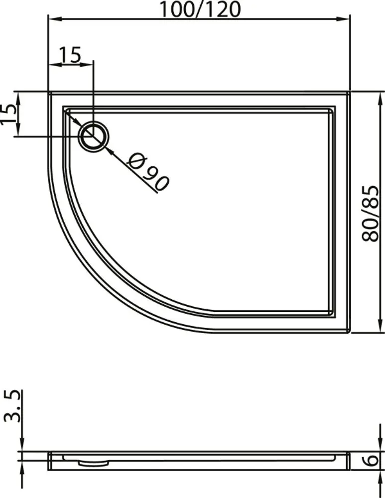 Душевой поддон New Trendy New Maxima B-0387 100x80x41 Right (White)