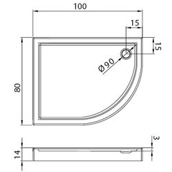Cadita de dus New Trendy New Maxima B-0375 100x80x14 Right (White) Thumb