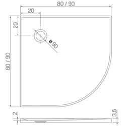 Cadita de dus New Trendy Nex B-0450 90x90x3.5  (White) Thumb