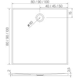 Cadita pentru dus New Trendy Nex B-0455 100x100 (White) Thumb