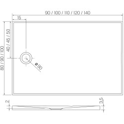 Душевой поддон New Trendy Nex B-0465 B-0455 140x90 (White) Thumb