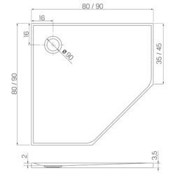 Cadita de dus New Trendy Nex Shade B-0499 90x90x3.5 (Anthracite) Thumb