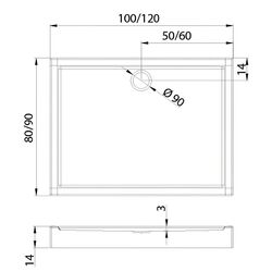Поддон New Trendy Columbus B-0332 100x90x14 (White) Thumb