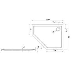 Поддон New Trendy New Azura B-0419 100х80x5 Right (White) Thumb