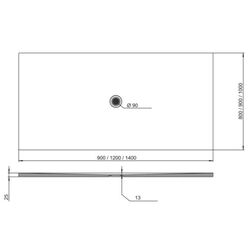 Cadita de dus Polimat Fresco 120x100x2.5 (Glossy White) Thumb