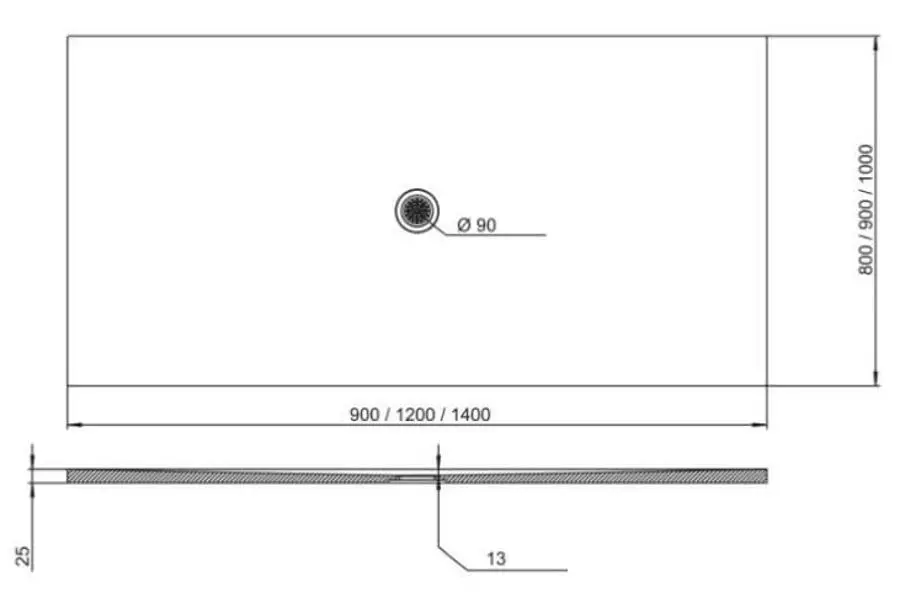 Cadita de dus Polimat Fresco 120x100x2.5 (Glossy White)
