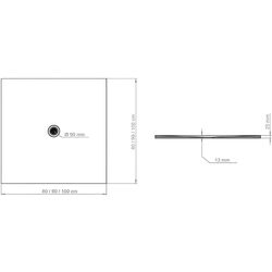 Cadita pentru dus Polimat Fresco 90x90x2.5 (White) Thumb
