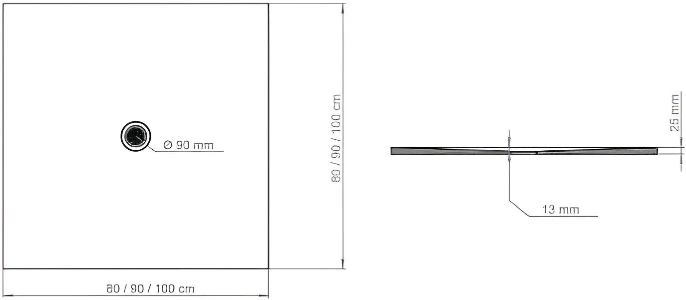 Cadita pentru dus Polimat Fresco 90x90x2.5 (White)