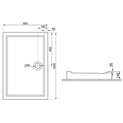 Cadita de dus Polimat Goliat 120x80x14 (White) Thumb