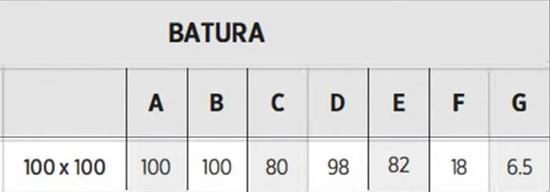 Cadita dus Shower Batura 100x100 (White)