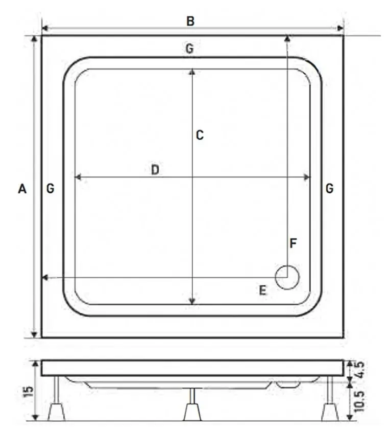 Душевой поддон Shower Frodi 70x70 (White) - 2