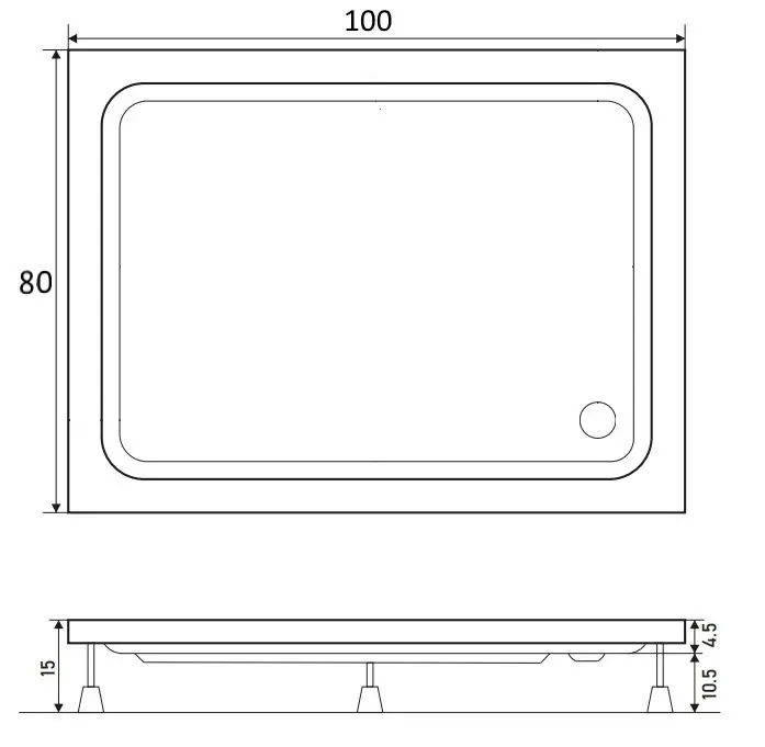 Cadita de dus Shower Mode 80x100 (White)