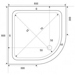 Cadita de dus Shower Showart Londra 80x80 (White) Thumb