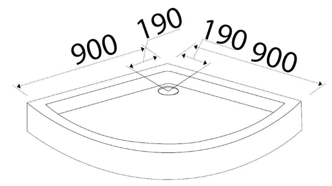 Cadita de dus Volle Fiesta 10-22-157Tray 90x90x15 (White) - 3