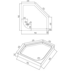 Cadita de dus Volle Nemo 10-22-170Tray 90x90x16 (White) Thumb