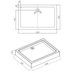 Cadita de dus Volle Nemo 10-22-171Tray 120x80x16 (White) Thumb