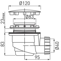 Сифон для душевого поддона Ferro 475.P (Chrome) Thumb