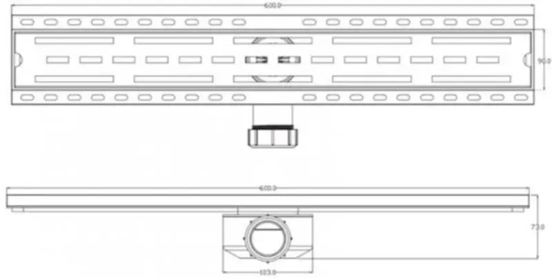 Rigola de dus Gehler Camino TD-G125BG 600x90 (Inox) - 2