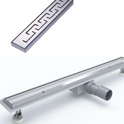 Rigola de dus Gehler Meandros EO BJ-LSF+G028 600x70 (Inox) Thumb