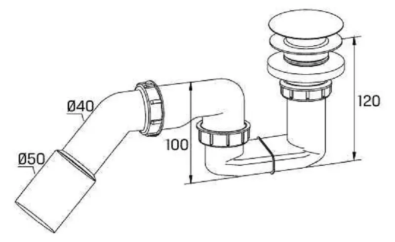 Сифон New Trendy S-0024 (Chrome)