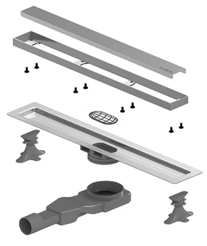 Душевой трап Wirquin Essentials Flat Linear 30950218 400x55 (Chrome) - 2