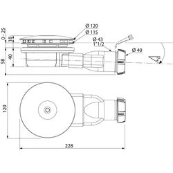 Сифон для душевого поддона Wirquin Slim 30950158 (Chrome) Thumb