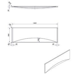 Panou pentru cada Cersanit Virgo PA-VIRGO*180 (White) Thumb