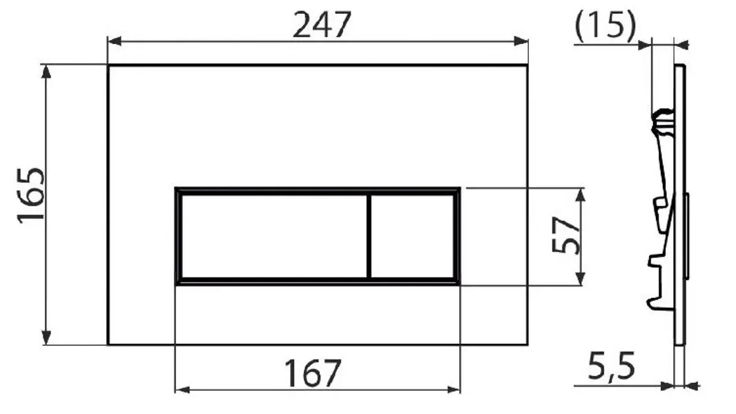 Кнопка смыва Alcaplast M572 (Matte Chrome)