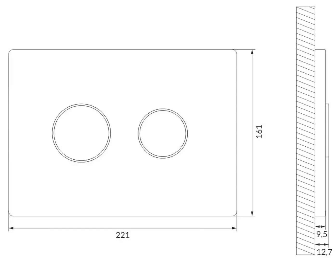 Кнопка смыва Cersanit Accento Circle K97-425 (Black)