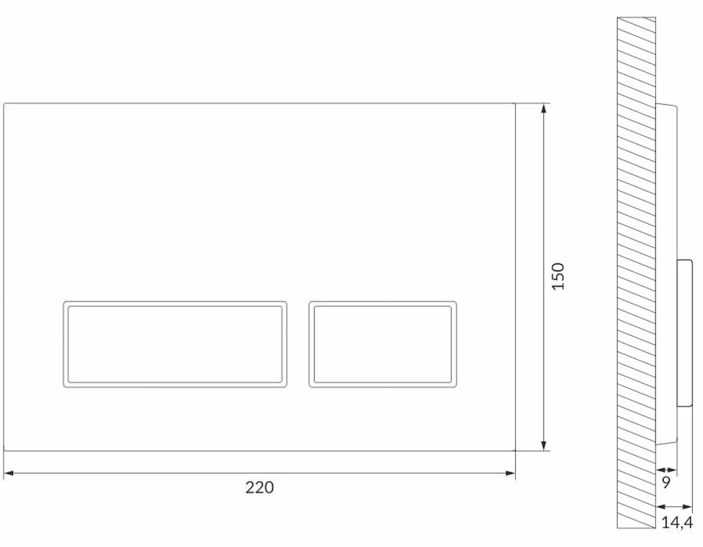 Butonul ce scurgere Cersanit Movi II (Black)