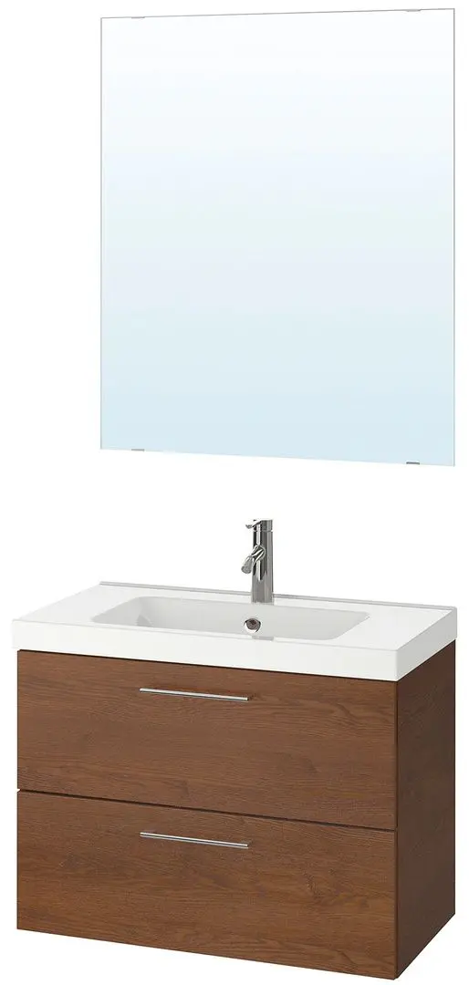 Set mobilier Ikea Godmorgon/Odensvik 4 piese/baterie Dalskar 83x49x64 (Aspect Frasin Vopsit Maro)