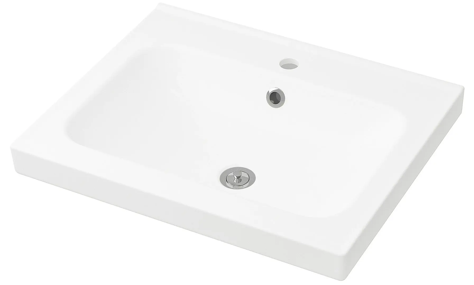 Set mobilier baie Ikea Godmorgon/Odensvik 5 piese/baterie Dalskar 63cm (Lucios Alb) - 6