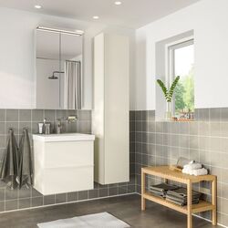 Set mobilier baie Ikea Godmorgon/Odensvik 5 piese/baterie Dalskar 63cm (Lucios Alb) Thumb