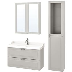 Set mobilier Ikea Godmorgon/Rattviken 5 piese/baterie Hamnskar 102cm (Kasjon Gri)