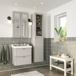 Set mobilier baie Ikea Godmorgon/Rattviken 5 piese/baterie Hamnskar 62cm (Kasjon Gri) Thumb