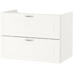 Set mobilier Ikea Godmorgon/Tolken/Kattevik 5 piese/baterie Voxnan 82cm (Kasjon Alb/Aspect Marmura) Thumb