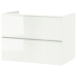 Set mobilier Ikea Godmorgon/Tolken/Kattevik 6 piese/oglinda/baterie Dalskar 82cm (Lucios Alb/Bambus) Thumb