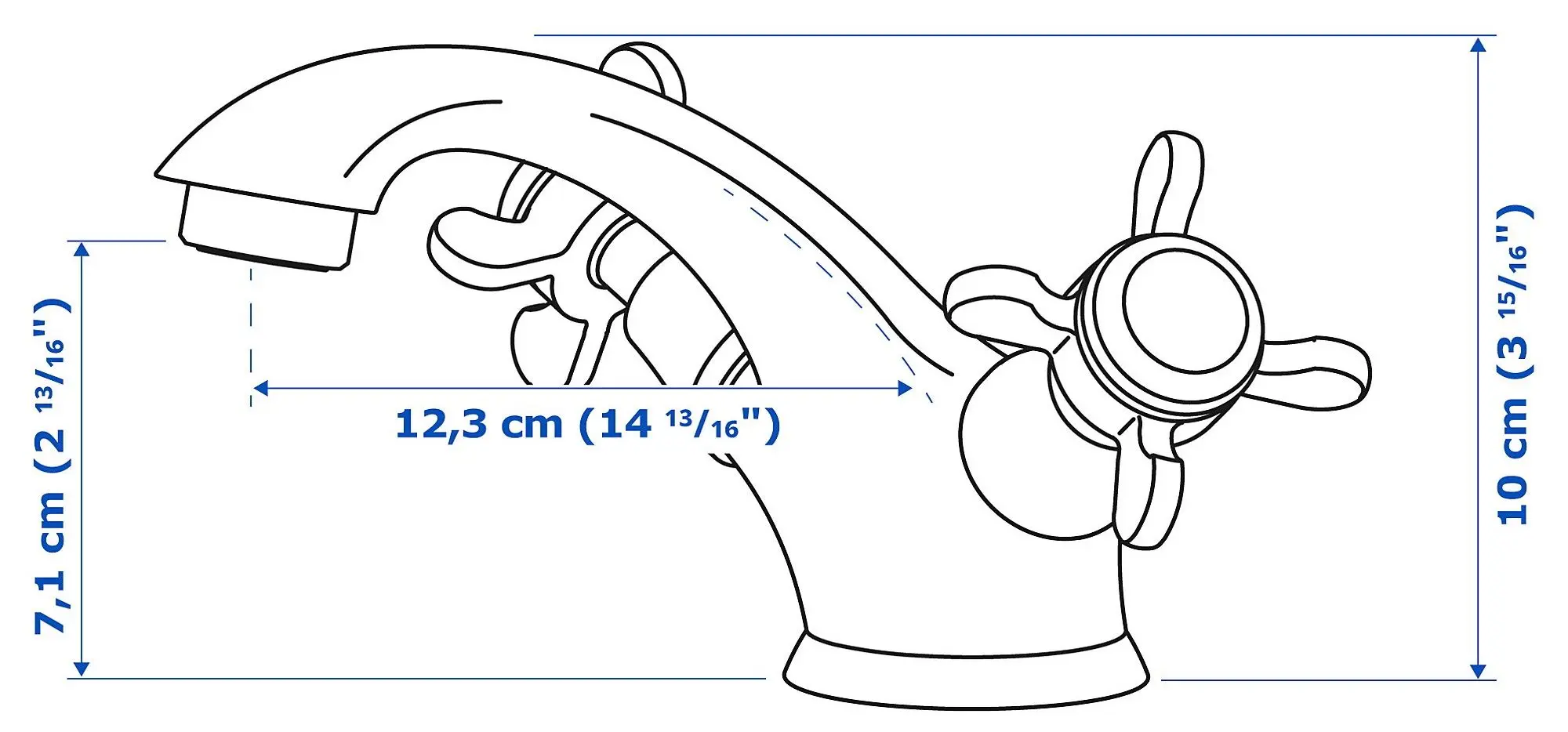 Set mobilier baie Ikea Hemnes/Rattviken 4 piese/baterie Runskar 62cm (Alb) - 2