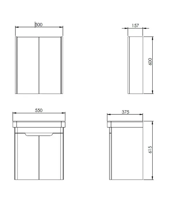 Dulap sub lavoar Martat Rio 55 (Anthracite)