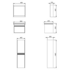 Dulap sub lavoar Martat Teos 80 (White) Thumb