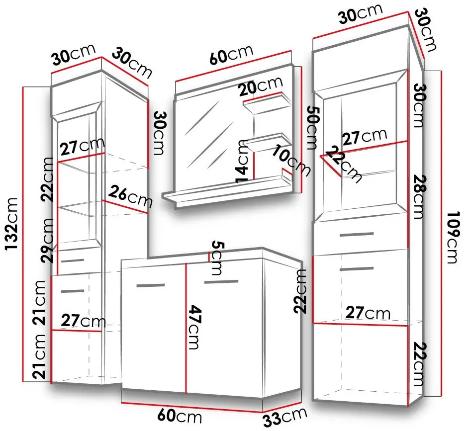 Set de mobila Mirjan24 Holly/Udine I (Sanremo Oak) - 5