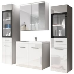 Set de mobila Mirjan24 Holly/Udine II (White/White Gloss)